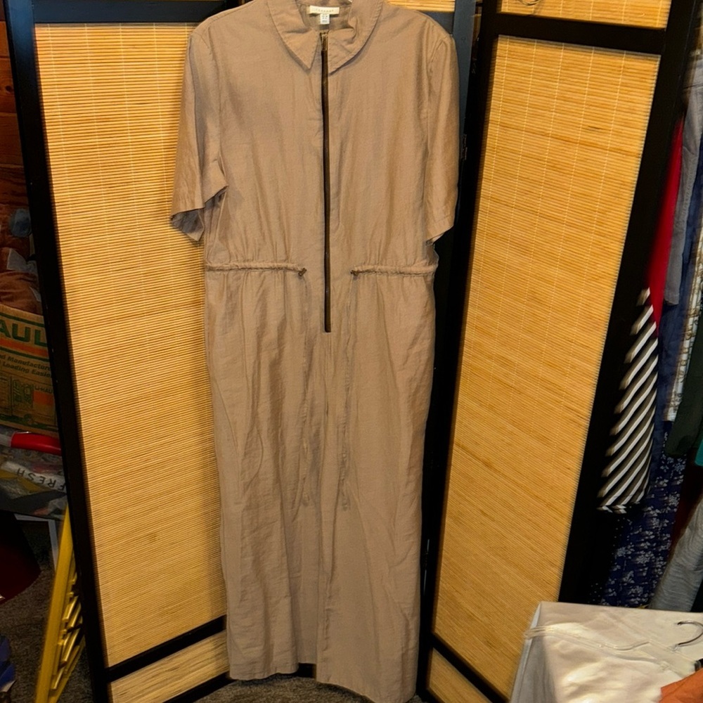 Overalls women’s Top shop jumper coveralls size 14 tan lightweight cropped